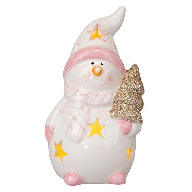 LED-Schneemann - Aus Dolomit - Ca. 7,5 X 6 X 13 Cm 1 LED-Schneemann - Aus Dolomit - Ca. 7,5 X 6 X 13 Cm