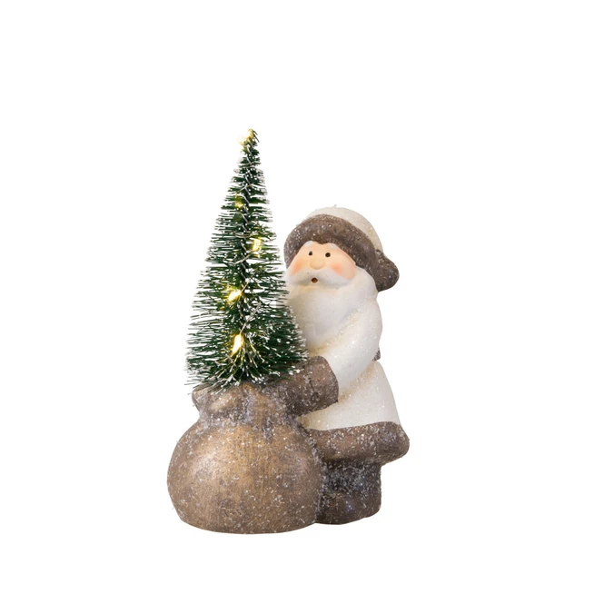 Nikolaus Mit LED-Baum - Aus Keramik - Ca. 11 X 6,5 X 13 Cm - 1 Stück 2 Nikolaus Mit LED-Baum - Aus Keramik - Ca. 11 X 6,5 X 13 Cm - 1 Stück – Bild 2