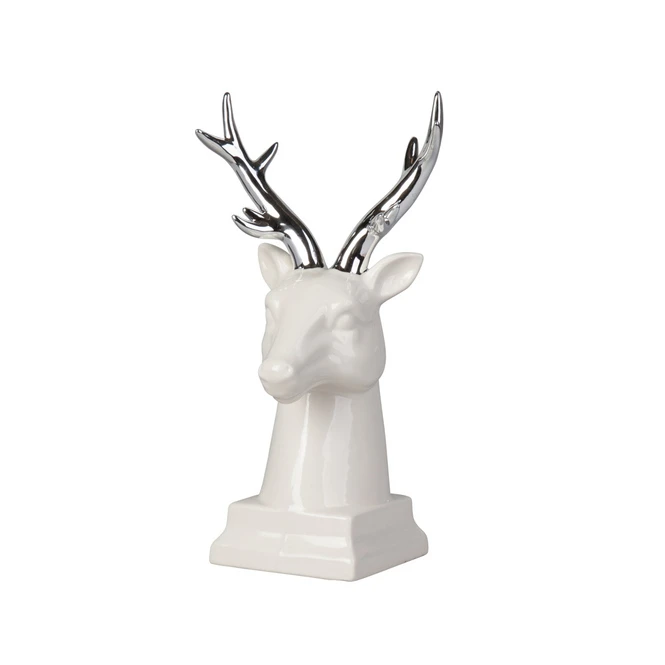 Hirschkopf - Aus Keramik - Ca. 14,5 X 13 X 30,5 Cm 1 Hirschkopf - Aus Keramik - Ca. 14,5 X 13 X 30,5 Cm