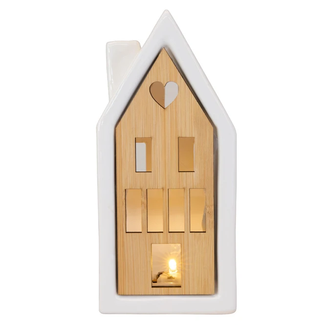 Keramik-Haus Mit LED-Beleuchtung - Ca. 8,5 X 8 X 18,5 Cm 2 Keramik-Haus Mit LED-Beleuchtung - Ca. 8,5 X 8 X 18,5 Cm – Bild 2