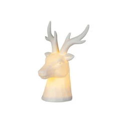 Hirschkopf Mit LED - Ca. 13,5 X 9 X 17,5 Cm