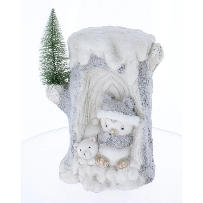 Pinguin In Baumstamm Mit LED - Ca. 26 X 20 X 38 Cm 1 Pinguin In Baumstamm Mit LED - Ca. 26 X 20 X 38 Cm