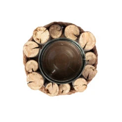 Windlicht Rund - Ca. 18 X 18 X 11 Cm 5 Windlicht Rund - Ca. 18 X 18 X 11 Cm -Rofu 239031 4016096438234 mica living windlicht rund braun 03