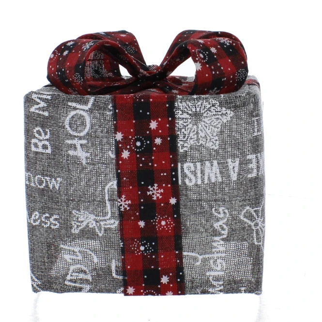 Geschenkbox Braun/rot Mit LED - Ca. 15 Cm 1 Geschenkbox Braun/rot Mit LED - Ca. 15 Cm