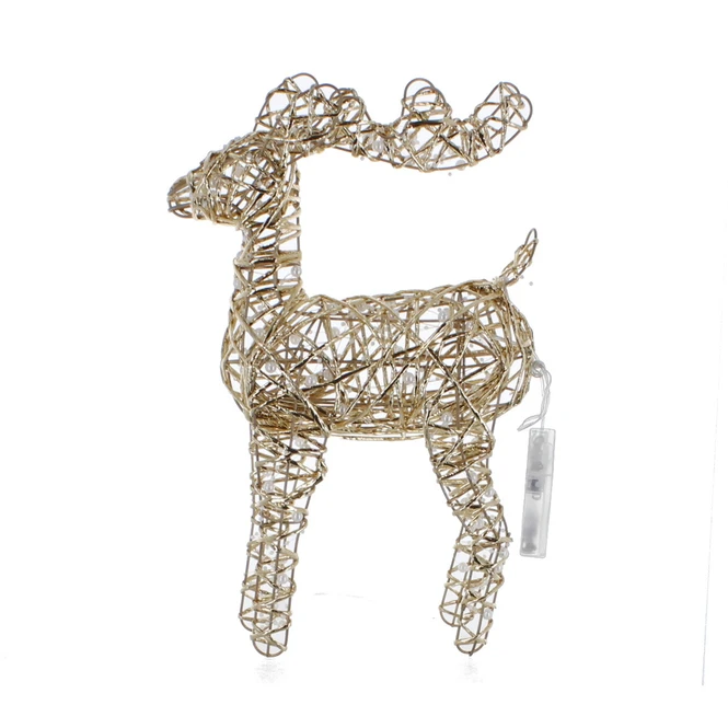 Hirsch Gold Mit LED - Ca. 40 Cm 1 Hirsch Gold Mit LED - Ca. 40 Cm