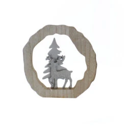 Baumring Mit Hirsch Und Baum - Ca. 19 X 1,5 X 19 Cm