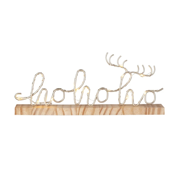 Schriftzug - HoHoHo Mit LED - Ca. 30 X 4 X 13 Cm 1 Schriftzug - HoHoHo Mit LED - Ca. 30 X 4 X 13 Cm