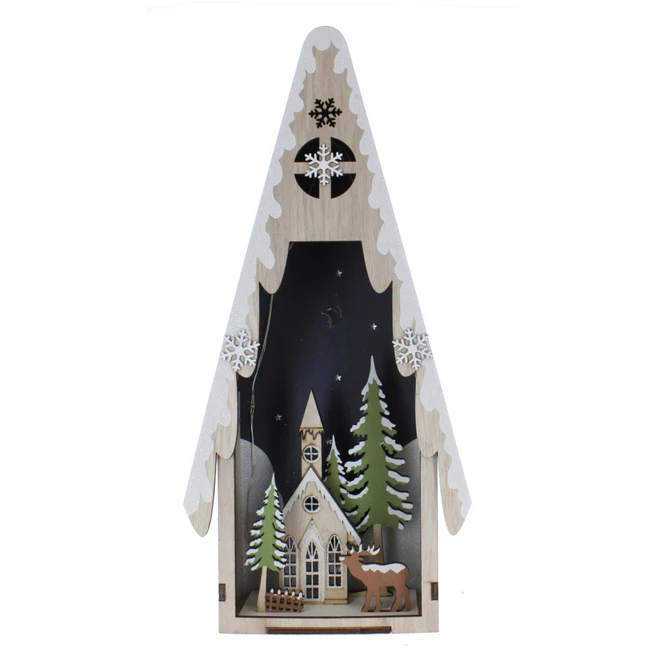 Haus Mit Winterdorf Und LED - Ca. 19 X 8,5 X 41cm 1 Haus Mit Winterdorf Und LED - Ca. 19 X 8,5 X 41cm