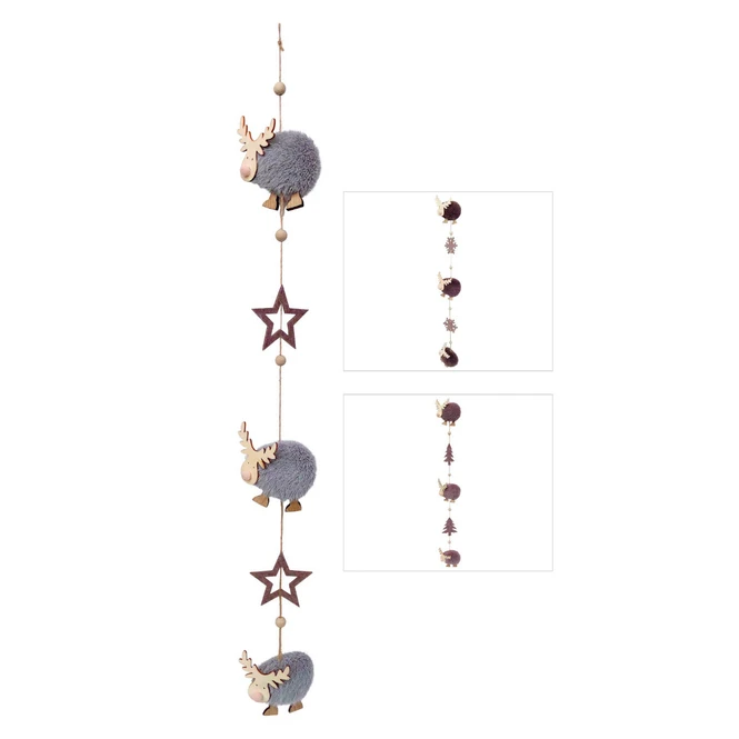 Girlande - Rentiere - Aus Holz - 10 X 90 Cm - 1 Stück 2 Girlande - Rentiere - Aus Holz - 10 X 90 Cm - 1 Stück – Bild 2