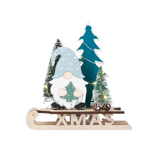 Wichtel Auf Schlitten Mit LED - Ca. 18 X 7 X 18,5 Cm - 1 Stück 2 Wichtel Auf Schlitten Mit LED - Ca. 18 X 7 X 18,5 Cm - 1 Stück – Bild 2