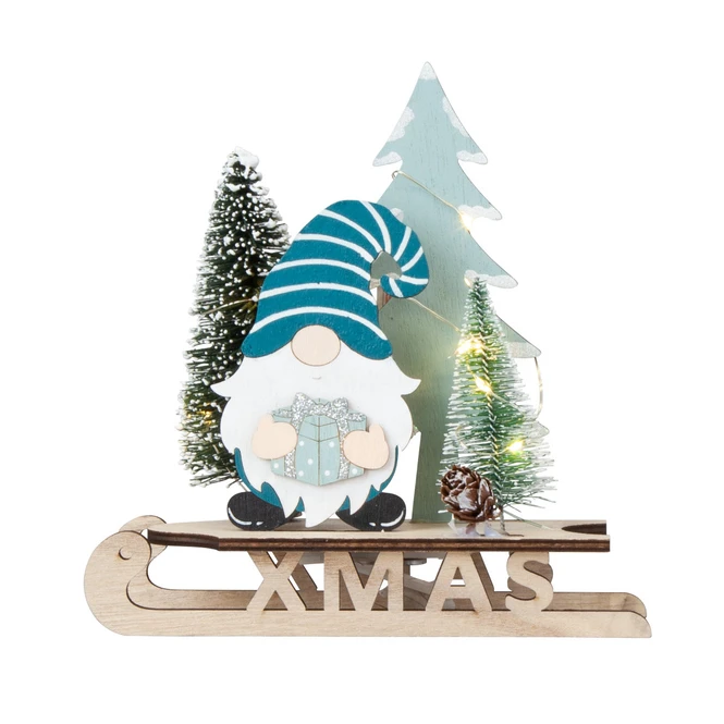 Wichtel Auf Schlitten Mit LED - Ca. 18 X 7 X 18,5 Cm - 1 Stück 1 Wichtel Auf Schlitten Mit LED - Ca. 18 X 7 X 18,5 Cm - 1 Stück