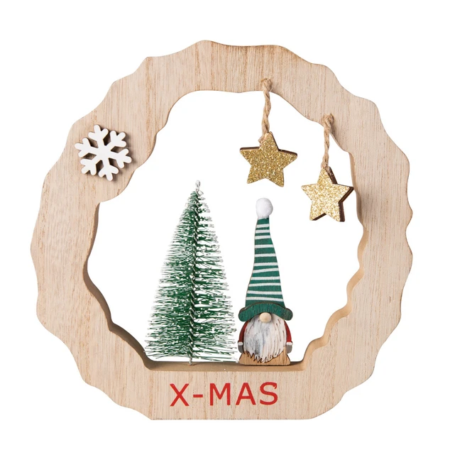 Baumring - Xmas - Aus Holz - Ca. 20 X 2 X 20 Cm 1 Baumring - Xmas - Aus Holz - Ca. 20 X 2 X 20 Cm