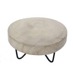 Dekoplatte - Holz Mit Metallfüßen - Ca. 24 X 13 Cm