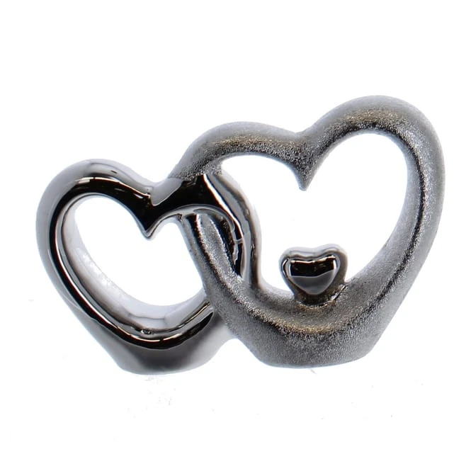 Herzsilhouetten Silber - Aus Keramik - Ca. 19,5 X 3,5 X 13 Cm 1 Herzsilhouetten Silber - Aus Keramik - Ca. 19,5 X 3,5 X 13 Cm