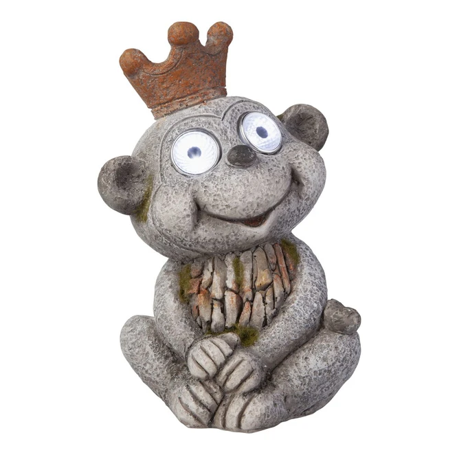 Affe Mit Krone - Mit Solar LED - Aus Polyresin - Ca. 14 X 11 X 20,5 Cm 2 Affe Mit Krone - Mit Solar LED - Aus Polyresin - Ca. 14 X 11 X 20,5 Cm – Bild 2