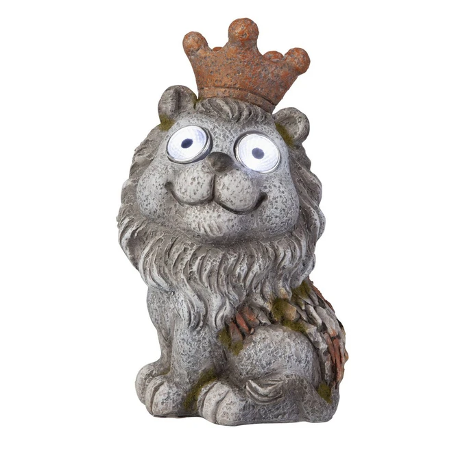 Löwe Mit Krone- Mit Solar LED - Aus Polyresin - Ca. 13,5 X 10,5 X 22 Cm 2 Löwe Mit Krone- Mit Solar LED - Aus Polyresin - Ca. 13,5 X 10,5 X 22 Cm – Bild 2