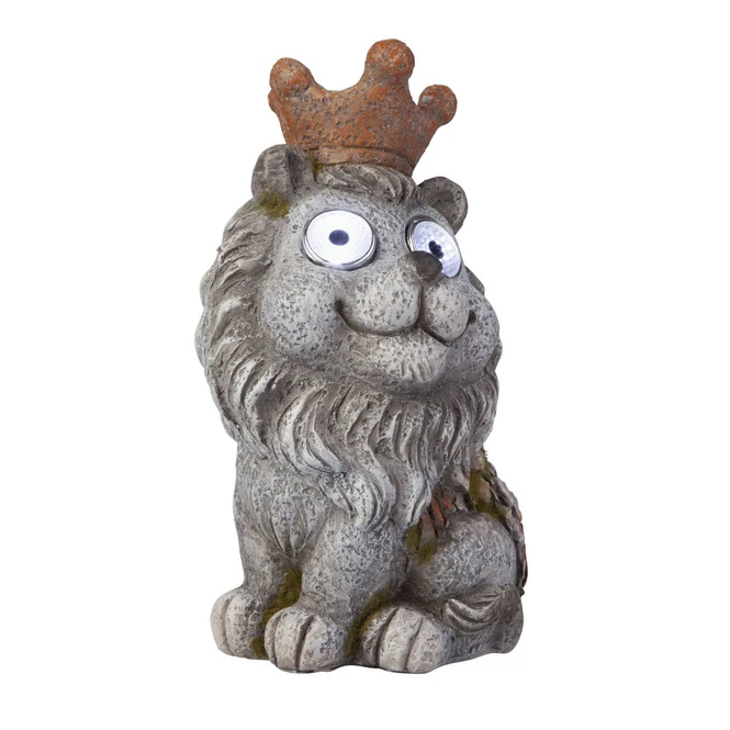 Löwe Mit Krone- Mit Solar LED - Aus Polyresin - Ca. 13,5 X 10,5 X 22 Cm 1 Löwe Mit Krone- Mit Solar LED - Aus Polyresin - Ca. 13,5 X 10,5 X 22 Cm