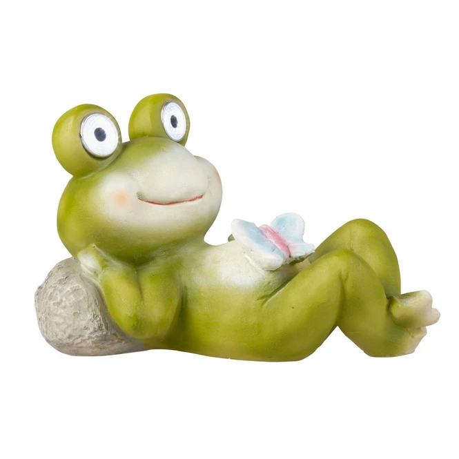 Frosch Mit Solar LED-Augen - Aus Polyresin - Ca. 23 X 11,5 X 15 Cm 1 Frosch Mit Solar LED-Augen - Aus Polyresin - Ca. 23 X 11,5 X 15 Cm