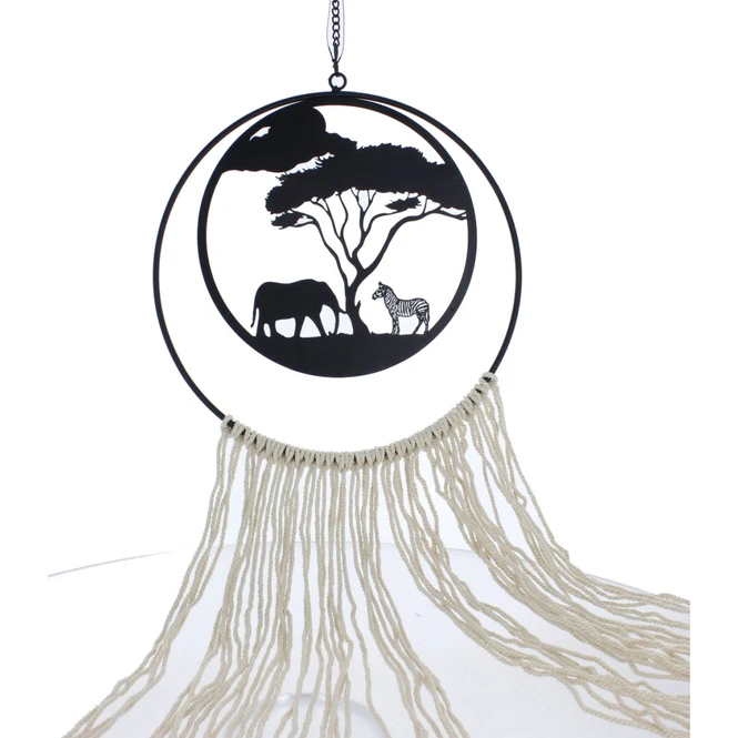 Dekohänger - Savanne - Aus Metall Und Textil - Ca. 95 X 24 Cm 1 Dekohänger - Savanne - Aus Metall Und Textil - Ca. 95 X 24 Cm