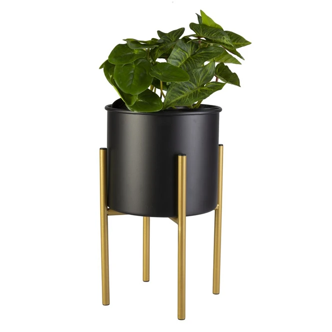 Pflanztopf Mit Ständer - Aus Metall - øxH: Ca. 22 X 35 Cm 2 Pflanztopf Mit Ständer - Aus Metall - øxH: Ca. 22 X 35 Cm – Bild 2