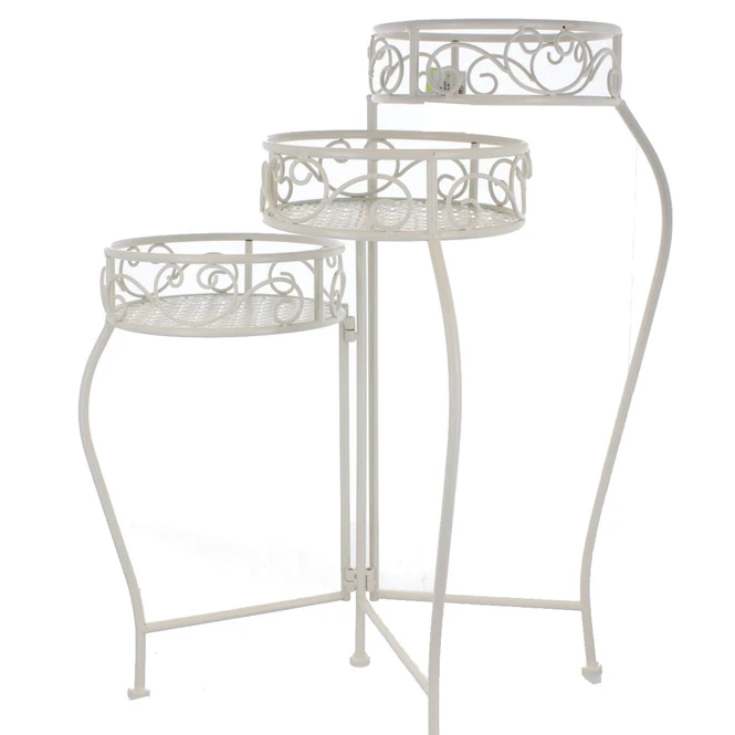 Pflanzetagere Weiß - Aus Metall - 28x23x65cm 1 Pflanzetagere Weiß - Aus Metall - 28x23x65cm