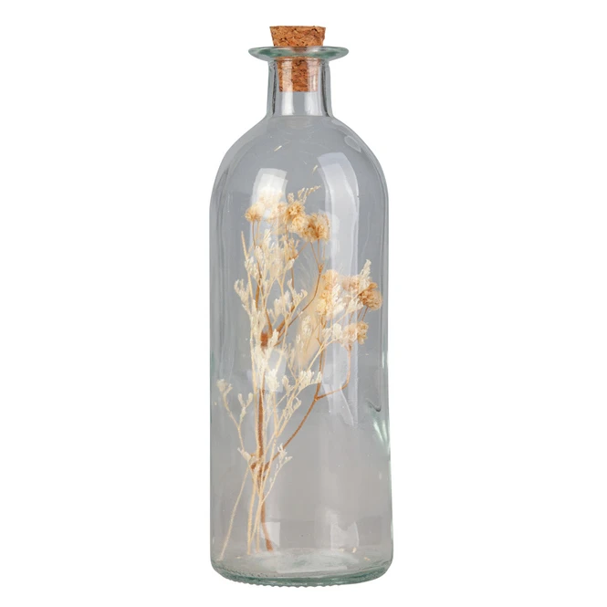 Flasche Mit Trockenblumen - Natur - Aus Glas - Ca. 7 X 20,5 Cm 1 Flasche Mit Trockenblumen - Natur - Aus Glas - Ca. 7 X 20,5 Cm