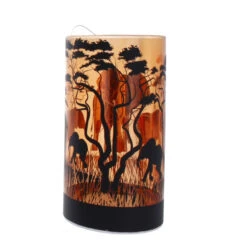 LED Leuchtdeko - Elefanten - Aus Glas - Ca. 9 X 17 Cm