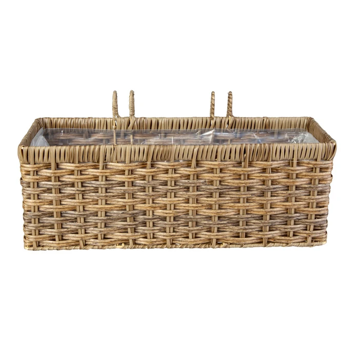 Hängepflanzkorb - Grau/braun - Aus Kunststoffrattan - Ca. 39 X 14 X 14 Cm 2 Hängepflanzkorb - Grau/braun - Aus Kunststoffrattan - Ca. 39 X 14 X 14 Cm – Bild 2