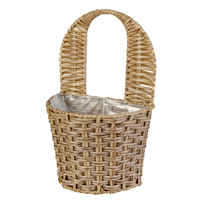 Hängepflanzkorb - Grau/braun - Aus Kunststoffrattan - Ca. 17 X 11 X 13/26 Cm 2 Hängepflanzkorb - Grau/braun - Aus Kunststoffrattan - Ca. 17 X 11 X 13/26 Cm – Bild 2