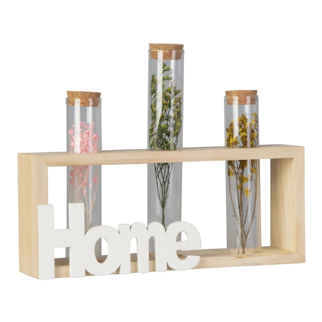 Standdeko - Home - Aus Holz Und Glas - Ca. 24 X 5,5 X 19 Cm 1 Standdeko - Home - Aus Holz Und Glas - Ca. 24 X 5,5 X 19 Cm