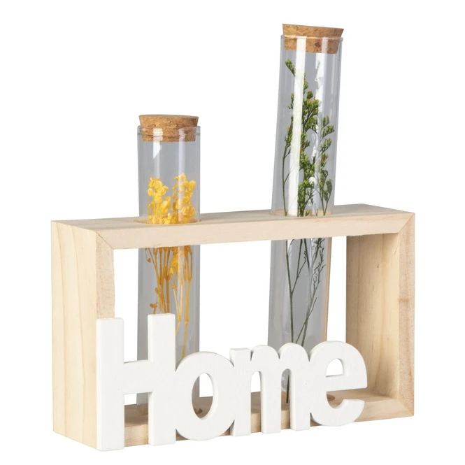 Standdeko - Home - Aus Holz Und Glas - Ca. 17 X 5,5 X 19 Cm 1 Standdeko - Home - Aus Holz Und Glas - Ca. 17 X 5,5 X 19 Cm