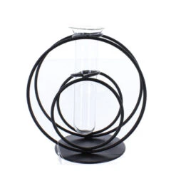 Vase - Reagenzgläser In Ständer - Aus Metall Und Glas - Ca. 12,5 X 8 X 13,5 Cm