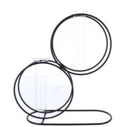 Doppelvase - 2 Reagenzgläser In Metallständer - Ca. 22 X 7 X 21 Cm