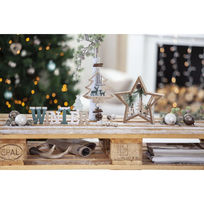 Deko-Schriftzug - WINTER - Aus Holz - Ca. 29 X 2,5 X 14,5 Cm 1 Deko-Schriftzug - WINTER - Aus Holz - Ca. 29 X 2,5 X 14,5 Cm