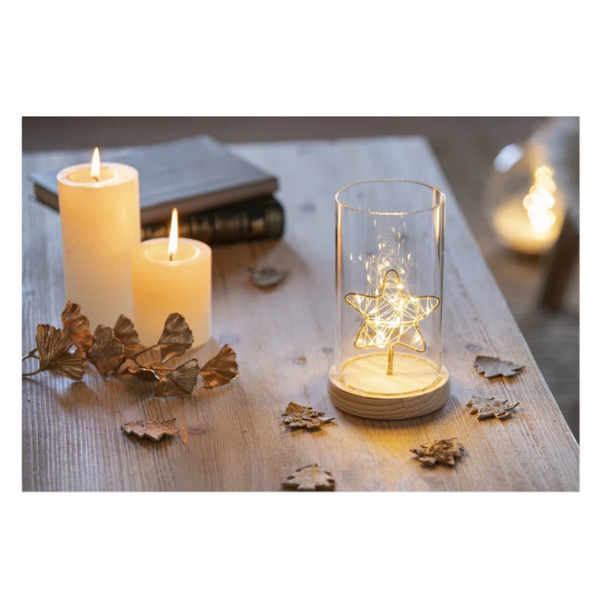 LED-Zylinder - Stern - Aus Glas - Ca. 11,5 X 16,5 Cm 1 LED-Zylinder - Stern - Aus Glas - Ca. 11,5 X 16,5 Cm