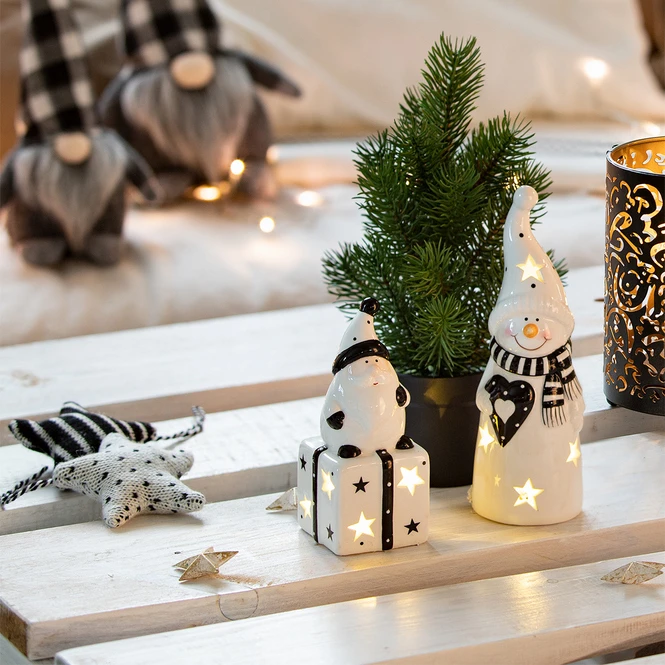 LED-Schneemann - Aus Dolomit - Ca. 6 X 6 X 18 Cm 2 LED-Schneemann - Aus Dolomit - Ca. 6 X 6 X 18 Cm – Bild 2