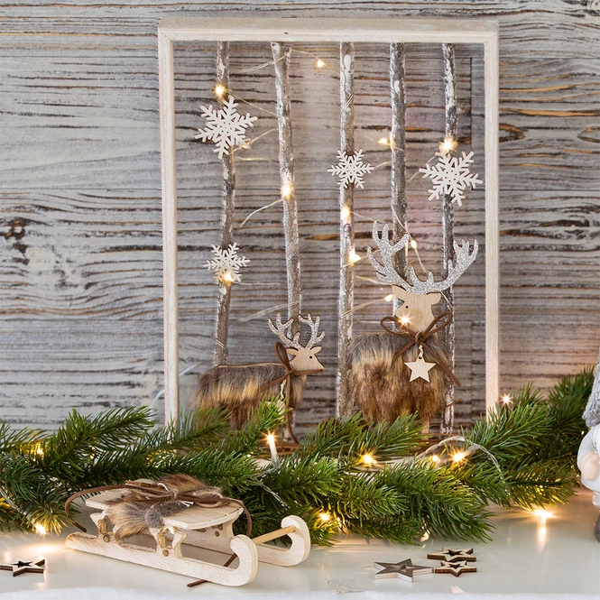 Deko-Schlitten - Aus Holz - Ca. 17 X 8 X 6 Cm 2 Deko-Schlitten - Aus Holz - Ca. 17 X 8 X 6 Cm – Bild 2