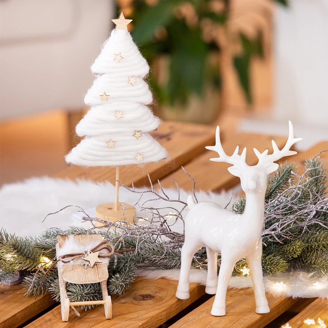 Deko-Schlitten - Aus Holz - Ca. 17 X 7 X 6 Cm 1 Deko-Schlitten - Aus Holz - Ca. 17 X 7 X 6 Cm