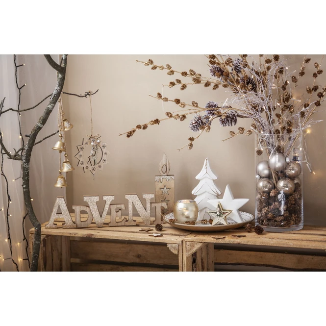 Standdeko - Kerze - Aus Holz - Ca. 6,5 X 2 X 22 Cm 2 Standdeko - Kerze - Aus Holz - Ca. 6,5 X 2 X 22 Cm – Bild 2