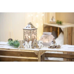 Deko-Schlitten - Schneemann - Aus Holz - Ca. 12 X 4 X 12 Cm