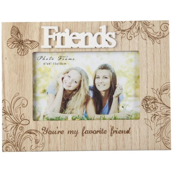 Bilderrahmen - Für 1 Foto à 15x10 Cm - Friends - Aus Holz - 22x1x17 Cm 1 Bilderrahmen - Für 1 Foto à 15x10 Cm - Friends - Aus Holz - 22x1x17 Cm