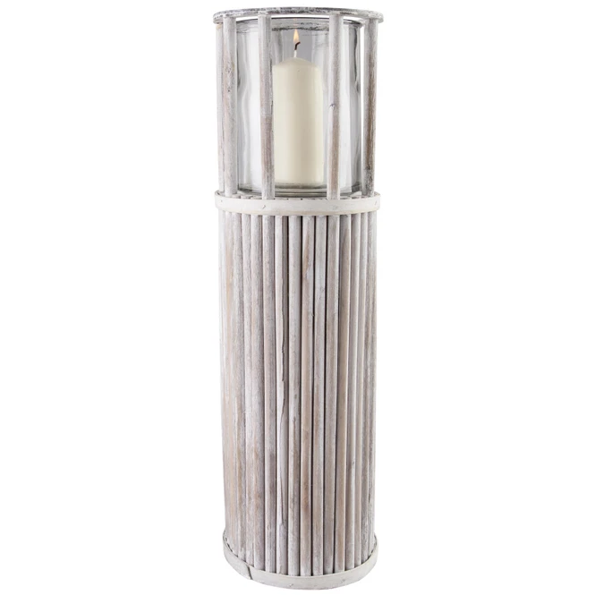 Kerzenständer - Aus Holz - Ca. 18 X 18 X 58 Cm - In Grau 2 Kerzenständer - Aus Holz - Ca. 18 X 18 X 58 Cm - In Grau – Bild 2