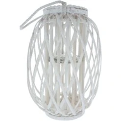 Windlicht - Aus Weißer Weide - Ca. 17 X 41 Cm